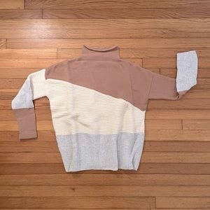 French Connection Patchwork Roll Neck Sweater Size Small
